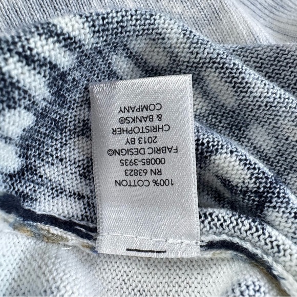 CJ Banks Blue & Gray Mixed Print Cardigan Button Front 3/4 Sleeves Cotton Sz 2X - Picture 8 of 8